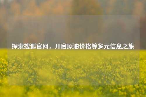探索搜狐官网，开启原油价格等多元信息之旅