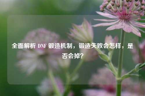 全面解析 DNF 锻造机制，锻造失败会怎样，是否会掉？