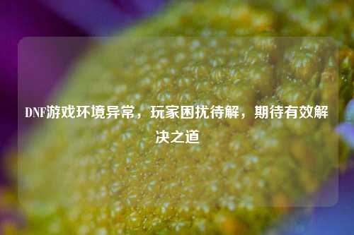 DNF游戏环境异常，玩家困扰待解，期待有效解决之道
