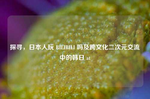 探寻,日本人玩 BILIBILI 吗及跨文化二次元交流中的韩日 at
