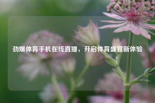 劲爆体育手机在线直播，开启体育盛宴新体验