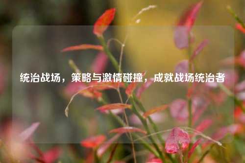 统治战场，策略与     碰撞，成就战场统治者