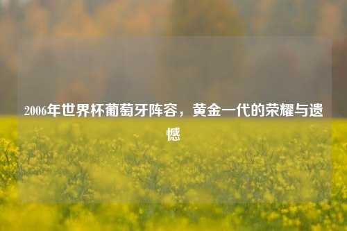 2006年世界杯葡萄牙阵容，黄金一代的荣耀与遗憾