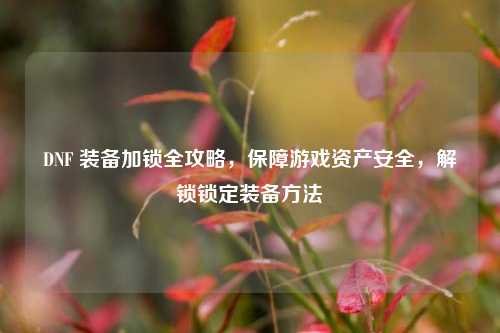 DNF 装备加锁全攻略，保障游戏资产安全，解锁锁定装备     