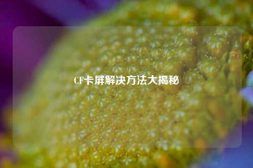 CF卡屏解决 大揭秘