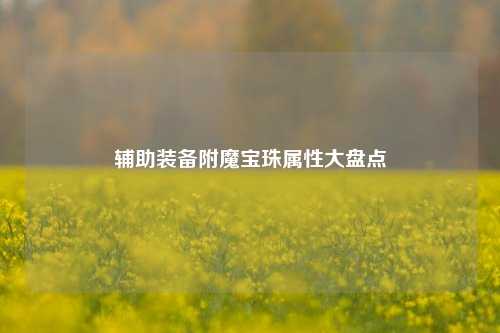 辅助装备附魔宝珠属性大盘点
